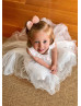 Beaded Pink Embroidery Satin Tulle Flower Girl Dress Beaded Pink Embroidery Satin Tulle Flower Girl Dress
